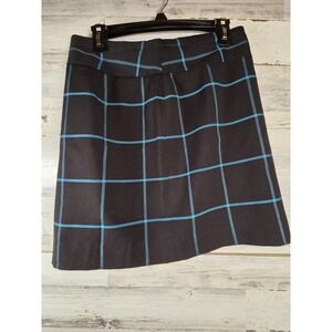 Ann Taylor LOFT Women's Plaid Pencil Skirt Size 4 Black Blue Gray Career sk15419